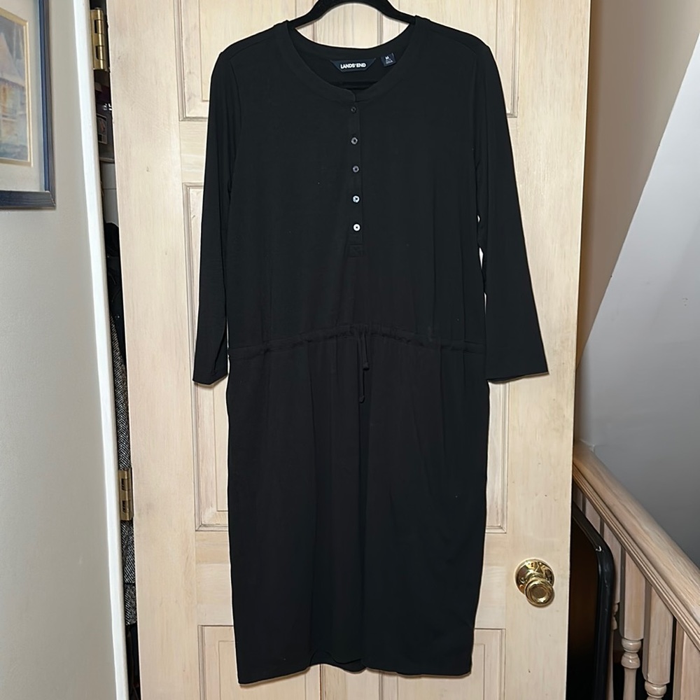 Lands End | Basic Modest Black Dress with Pockets